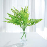 2 Stems | 19inch Green Artificial Boston Fern Leaf Plant Indoor Faux Spray