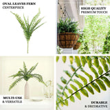 20inch Artificial Boston Fern Green Leaf Plant, Premium Real Touch Indoor Spray