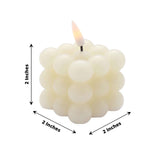 2 Pack | 2inch Ivory Flameless Flickering LED Bubble Candles