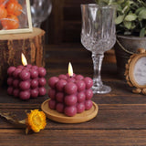 2 Pack | 2inch Burgundy Flameless Flickering LED Bubble Candles