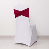 5 Pack Burgundy Wide Ruffled Fitted Spandex Chair Sash Band