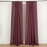 2 Pack Burgundy Polyester Event Curtain Drapes, 10ftx8ft Backdrop Event Panels With Rod Pockets