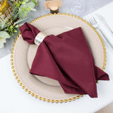 5 Pack | Burgundy 200 GSM Premium Polyester Dinner Napkins, Seamless Cloth Napkins