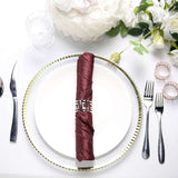 5 Pack | Burgundy Accordion Crinkle Taffeta Dinner Napkins | 20x20Inch