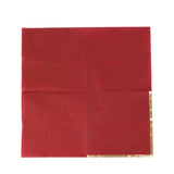 50 Pack Soft Burgundy 2 Ply Disposable Cocktail Napkins with Gold Foil Edge, Paper Beverage Napkins 