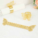 12 Pack | Metallic Gold Foil Laser Cut Butterfly Paper Napkin Rings, Chair Sash Bows