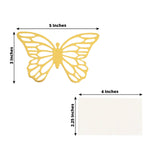 25 Pack Gold Butterfly Table Number Holders with White Printable Cards