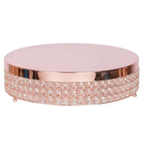 13inch Rose Gold Crystal Beaded Metal Cake Stand Pedestal, Cupcake Display, Dessert Riser#whtbkgd