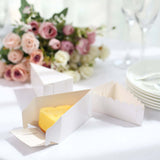 10 Pack | 4inch x 2.5inch White Single Slice Triangular Cake Boxes with Scalloped Top