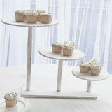 3-Tier Whitewash Wooden Cupcake Tower Dessert Stand, Farmhouse Style Cake Stand