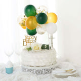 Confetti Balloon Garland Cloud Cake Topper, Mini Cake Decorations - Gold, Hunter Green & White