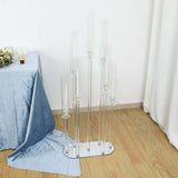 47inch Clear Crystal 7-Arm Cluster Taper Candle Candelabra Table Centerpiece