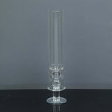 2 Pack | 14inch Tall Clear Crystal Glass Hurricane Taper Candle Holders