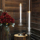 2 Pack | 18inch Tall Clear Crystal Glass Hurricane Taper Candle Holders