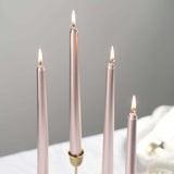 12 Pack | Metallic Rose Gold 10inches Premium Wax Taper Candles, Unscented Candles