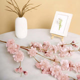 2 Branches | 42inch Tall Blush/Rose Gold Artificial Silk Carnation Flower Stems