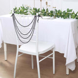 16inch Black Faux Pearl Beaded Chiavari Chair Back Garland Sash