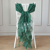 Hunter Emerald Green Chiffon Curly Chair Sash