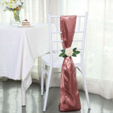 5 Pack | Cinnamon Rose Satin Chair Sashes - 6inch x 106inch