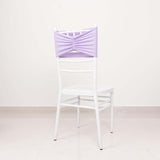 5 Pack Lavender Lilac Wide Ruffled Fitted Spandex Chair Sash Band 