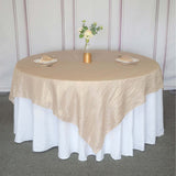 90inch Accordion Crinkle Taffeta Table Overlay - Beige