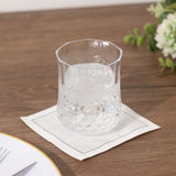 6 Pack Clear Crystal Cut Plastic Stemless Wine Glasses 8oz, Shatterproof 