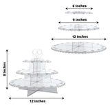 12inch Clear 3-Tier Round Reusable Plastic Cupcake Stand Cake Pop Holder