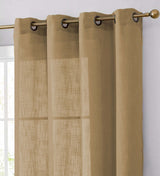 2 Pack | Handmade Natural Faux Linen Curtains 52x64inch Curtain Panels With Chrome Grommets