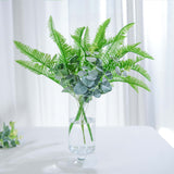 2 Stems | Artificial Green Cycas Fern Leaf Indoor Bushes, Faux Plants