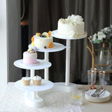 4-Tier Half Moon White Plastic Cake Dessert Stand, 4-Shelf Cupcake Display - 17inch Tall