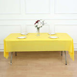 5 Pack Yellow Rectangle Plastic Table Covers, 54inchx108inch PVC Disposable Tablecloths