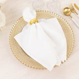 8-Pack Glass Round Charger Plates Gold with Beaded Rim & Cross-Stitch Pattern, Event Tabletop