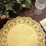 50 Pcs | 12inch Round Gold Lace Paper Doilies, Food Grade Paper Placemats