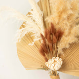 50 Pack | 15inch Brown Rabbit Tail Dried Pampas Grass Stem Bouquets, Boho Flower Arrangement Sprays
