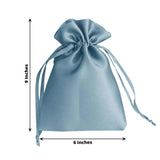 60 Pack 6x9inch Dusty Blue Satin Wedding Party Favor Bags, Drawstring Pouch Gift Bags
