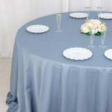 132inch Dusty Blue Premium Scuba Wrinkle Free Round Tablecloth, Scuba Polyester Tablecloth