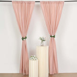 2 Pack Dusty Rose Polyester Event Curtain Drapes, 10ftx8ft Backdrop Event Panels With Rod Pockets