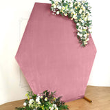 8ftx7ft Dusty Rose Soft Velvet Fitted Hexagon Wedding Arch Cover
