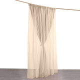 10ft Nude Dual Layered Sheer Chiffon Polyester Backdrop Curtain With Rod Pockets