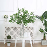 2 Bushes | 42inch Tall Light Green Artificial Silk Beech Leaf Branches, Faux Stem Vase Fillers
