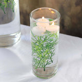 25 Pack | 6" Mini Green Artificial Fern Leaf Branch Stems, Flower Vase Filler For Floating Candle