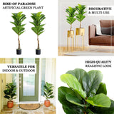 2 Pack | 3ft Artificial Fiddle Leaf Fig Tree Potted Indoor Planter