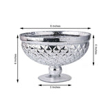 8" Silver Mercury Glass Compote Vase, Pedestal Bowl Centerpiece