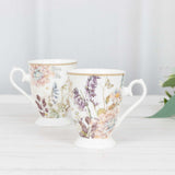 Blush Floral Design Bridal Shower Gift Set, 2 Pack Porcelain Tea Cups