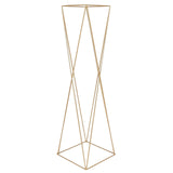 2 Pack | 32inch Gold Geometric Crisscross Metal Frame Flower Stands