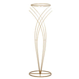 7ft Tall Gold Metal Wired Mermaid Tail Flower Frame Stand, Floral Display Wedding Pedestal