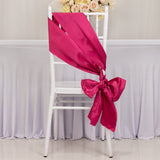 5 Pack Fuchsia Lamour Satin Chair Sashes, Chair Bows - 6x106inch