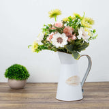 9inch Rustic Shabby Chic Metal Milk Jug Flower Vase, Decorative Vintage Garden Water Pitcher