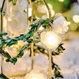 9ft Warm White 20 LED Artificial Rose Lace Flower Garland Vine Lights, Battery Operated