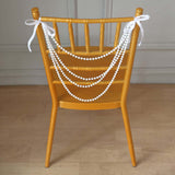 16inch White Faux Pearl Beaded Chiavari Chair Back Garland Sash